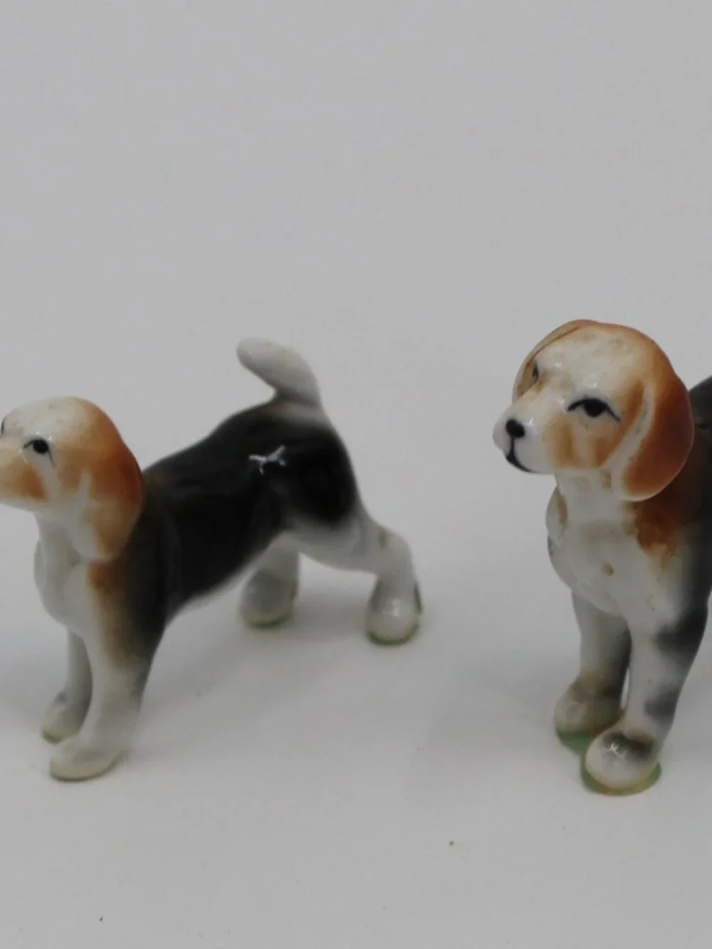 Vintage Porcelain Beagle w/ Pup Figurines Novelty Dog Enthusiast Delicate Loving